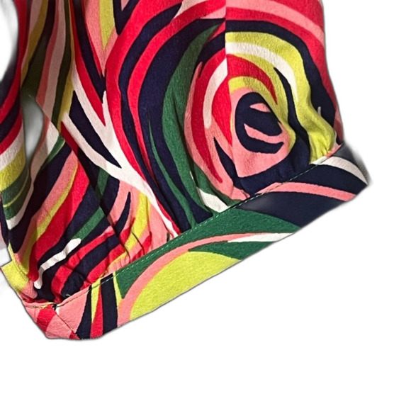 Buckhead Bettie’s blouse v neck tie band at arm bright colors swirl size S - Picture 5 of 6